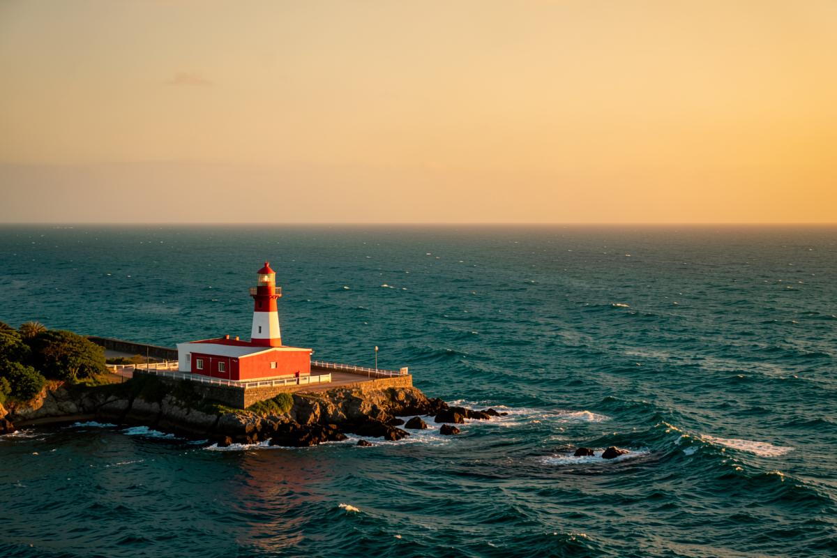 Farol da Barra ao entardecer, cartão-postal de Salvador